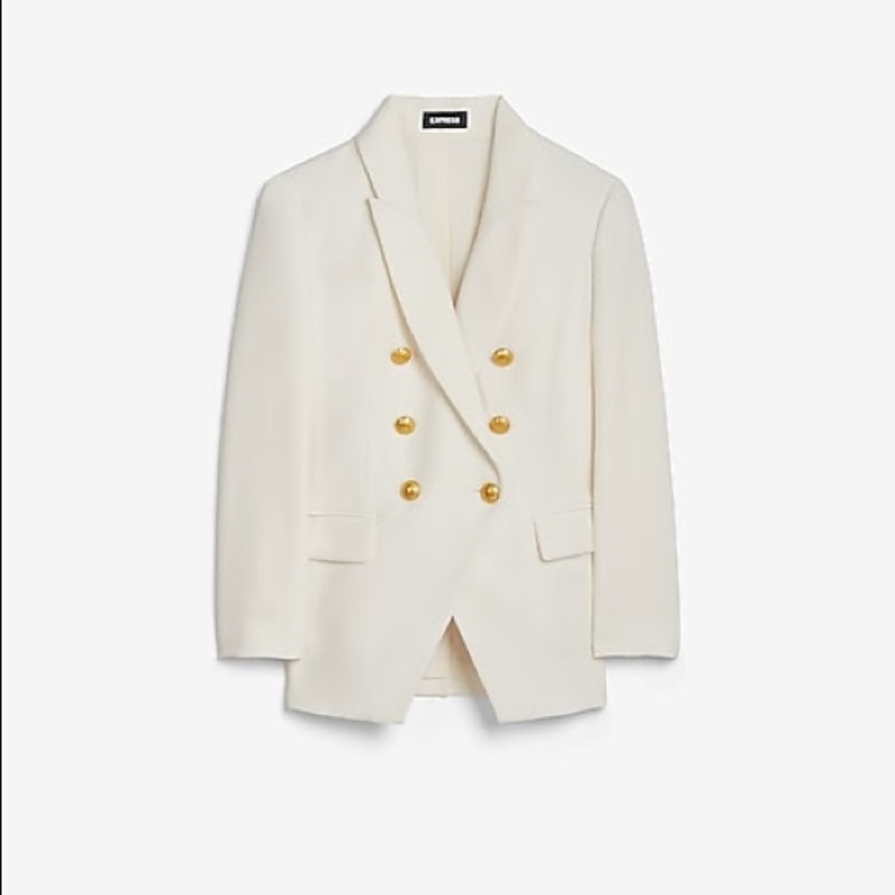 NWT Express Double Breasted 3/4 Sleeve Novelty Button Blazer